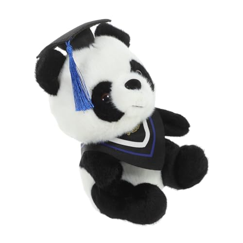 Hohopeti Graduation Plüsch Panda Kuscheltier mit Doktorhut Weiches Sicheres Stofftier Blau mit Dreieckstuch zur Abschlussfeier für Schüler und Studenten von Hohopeti