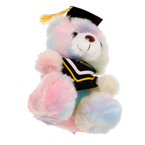 Hohopeti Graduationsbär Plüschtier mit Doktorhut Kleines Kuscheltier Weiches Stofftier als Abschlussgeschenk Niedliche Cartoon-bär-deko für Sofa Bett Auto und Bücherregal von Hohopeti