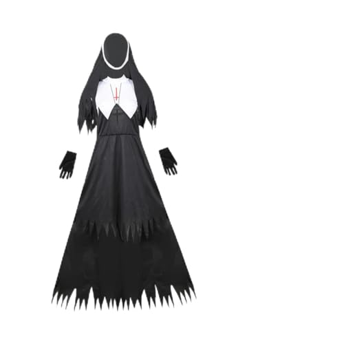 Hohopeti Gruseliges Kostüm Nonnen Partyuniform Robe Gothic Outfit Kostüm Erwachsene Halloween Kostüme Party Requisite Halloween Cosplay Hohopeti Gruseliges Kostüm Nonnen Partyuniform Robe Gothic Outfit Kostüm Erwachsene Halloween Kostüme Party Requisite Halloween Cosplay von Hohopeti