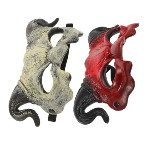 Hohopeti Halbgesichts-teufelsmaske mit Hörnern Halloween Cosplay Maskerade Zubehör für Erwachsene Bequeme Kompakte Dämonenmaske mit Retro-design für Karneval und Kostümparty von Hohopeti