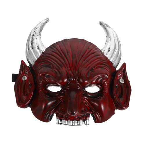 Hohopeti Halbgesichtsmaske mit Spitzen Hörnern Realistische Horror für Halloween Kostüm Cosplay Party Requisiten für Erwachsene und Jugendliche Hohopeti Halbgesichtsmaske mit Spitzen Hörnern Realistische Horror für Halloween Kostüm Cosplay Party Requisiten für Erwachsene und Jugendliche von Hohopeti