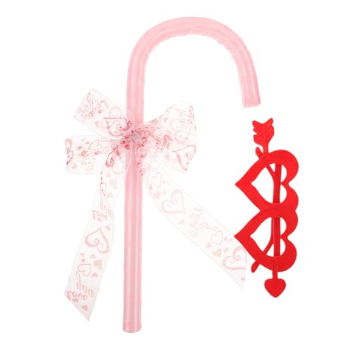 Hohopeti Halloween Bowknot Candy Cane Kostüm Requisite mit Herzförmiger Schmetterling Sonnenbrille für Valentinstag Tanzparty und Rollenspiel Zubehör Einheitsgröße von Hohopeti