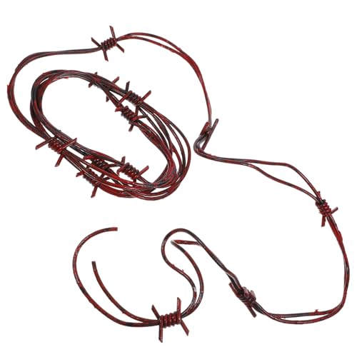 Hohopeti Halloween Deko Stacheldraht Rotes Material Realistische Simulation Gruselige Partydeko Für Halloween Geisterhaus Und Karneval Für Raumgestaltung Hohopeti Halloween Deko Stacheldraht Rotes Material Realistische Simulation Gruselige Partydeko Für Halloween Geisterhaus Und Karneval Für Raumgestaltung von Hohopeti