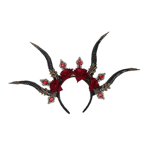 Hohopeti Halloween Haarreif Teufelshörner Stirnband Gothic Kopfschmuck für Party Cosplay Karneval und Halloween Kostüm Hohopeti Halloween Haarreif Teufelshörner Stirnband Gothic Kopfschmuck für Party Cosplay Karneval und Halloween Kostüm von Hohopeti