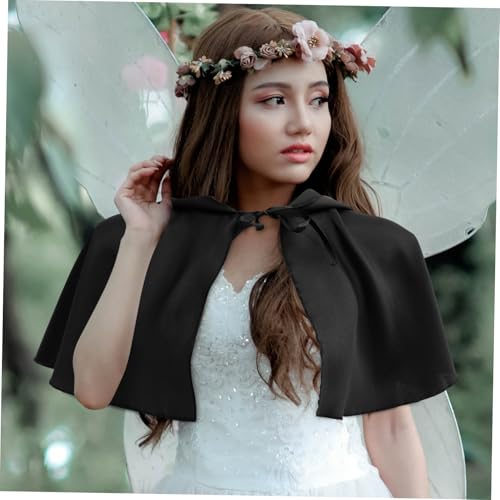Hohopeti Halloween Kapuzen umhang Cosplay Cape aus Strapazierfähigem Langlebig und Bequem Dekoratives Kostüm für Halloween Motto Partys und Rollenspiele Unisex Einheitsgröße in Schwarz von Hohopeti