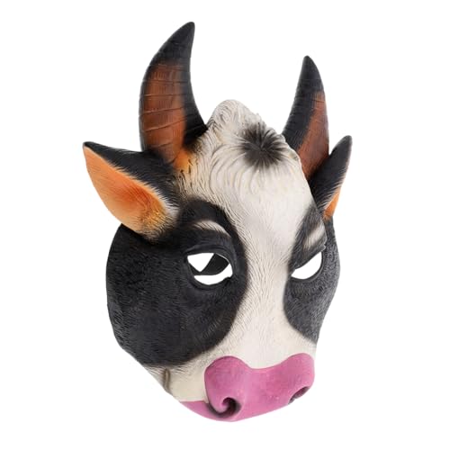 Hohopeti Halloween Kuh Halbgesichtsmaske aus Leichtem Material Atmungsaktive Tiermaske für Erwachsene für Festival Cosplay Maskerade und Halloween Partys Hohopeti Halloween Kuh Halbgesichtsmaske aus Leichtem Material Atmungsaktive Tiermaske für Erwachsene für Festival Cosplay Maskerade und Halloween Partys von Hohopeti