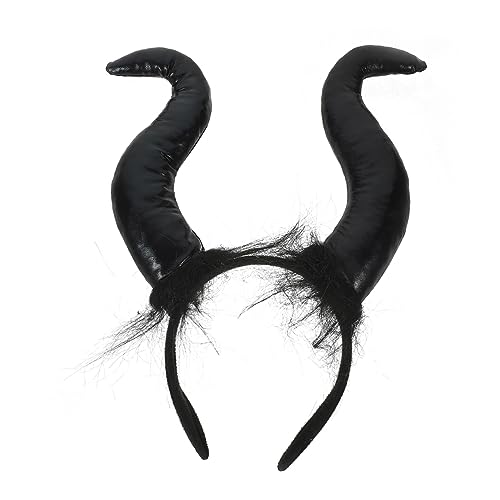 Hohopeti Halloween Ox Horn Haarreif Leichtes Schwarzes Teufelshorn Stirnband Komfortabler Kopfschmuck für Halloween und Cosplay Partys Modisches Accessoire für Damen und Herren Hohopeti Halloween Ox Horn Haarreif Leichtes Schwarzes Teufelshorn Stirnband Komfortabler Kopfschmuck für Halloween und Cosplay Partys Modisches Accessoire für Damen und Herren von Hohopeti