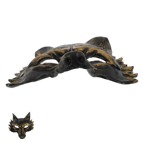 Hohopeti Halloween PU Foxmaske Halbes Gesicht Tier Cosplay Maske Schwarze Goldzeichnung für Kostümparty Karneval Fasching Zufällige Farbe Hohopeti Halloween PU Foxmaske Halbes Gesicht Tier Cosplay Maske Schwarze Goldzeichnung für Kostümparty Karneval Fasching Zufällige Farbe von Hohopeti