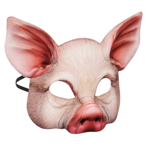 Hohopeti Halloween Schwein Halbgesichtsmaske aus EVA für Kostümparty Tiermasken Cosplay Party Performance Maske für Karneval und Fasching von Hohopeti