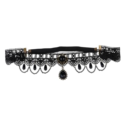 Hohopeti Halloween Spitzen Stirnband Damen mit Elastischem Rückenteil Leichtes Komfortables Kopfschmuck für Halloween Party und Karneval Schwarzes Haarschmuck Accessoire von Hohopeti