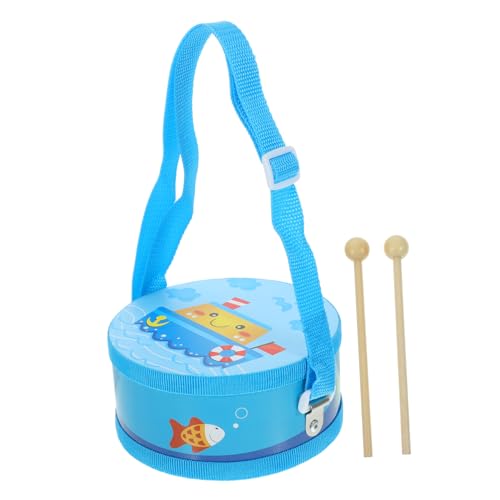 Hohopeti Handtrommel Percussion Instrument Holz Kunststoffmaterial Rundes Design mit Trommelstock Robust Tragbar Verschleißfest für Musikalische Früherziehung und Kindergarten von Hohopeti