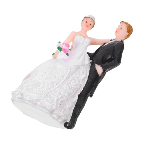 Hohopeti Hochwertige Resin Hochzeitspaar Figurine Romantische Braut Bräutigam Statue Stabile Tischdeko für Hochzeitstorte Brautparty und Jubiläumsfeier Einfach zu Platzieren und von Hohopeti