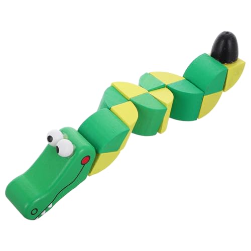 Hohopeti Holz Alligator Vielseitiges Lernspielzeug für Kleinkinder Interaktives Drehpuzzle Hand Auge Koordination und Kreativität Sicheres und Langlebiges von Hohopeti