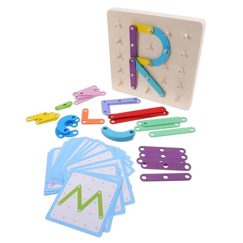 Hohopeti Holz Geoboard Lernspielzeug für Fördert Hand Auge koordination Logisches Denken Kreative Fähigkeiten Kompakt und Leicht Montessori Puzzle für Kleinkinder und Vorschulkinder von Hohopeti