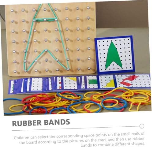 Hohopeti Holz Geoboard Montessori Pädagogisches Geometrie Puzzlebrett für Fördert Feinmotorik Kreativität und Formenlernen Sicheres Holzspielzeug für Kleinkinder und Vorschule von Hohopeti