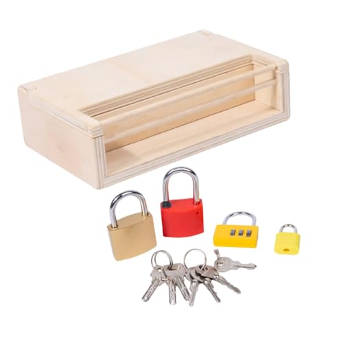 Hohopeti Holz Montessori Unlocking Toy für Kleinkinder Pädagogisches Motorikförderndes mit Glatten Kanten Fördert Selbstvertrauen und Eltern Junge Mädchen Beziehung Sicheres Holzspielzeug von Hohopeti