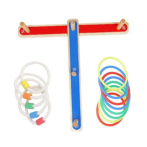 Hohopeti Holz Ringwurfspiel Pädagogisch Fördernd Hand Auge Koordination Konzentration Indoor Outdoor für Jungen Mädchen Ab Jahren Bunt von Hohopeti