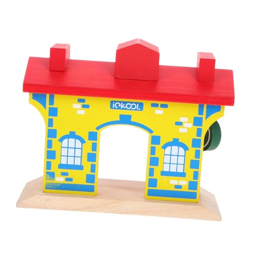 Hohopeti Holzbahn Zubehör Set mit Straßensperren und Bahnhofsmodulen Pädagogisches für Fördert Verkehrssicherheit Kreativität und Motorische Fähigkeiten Kompatibel mit Holzbahn Gleisen von Hohopeti