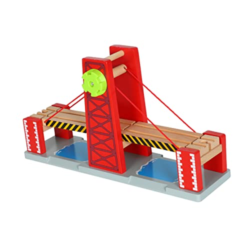 Hohopeti Holzeisenbahn Brücke Spielset Teiliges DIY Zuggleis Zubehör Kinderfreundlich Einfach zu Montierende Hebebrücke Kompatibel mit Holzbahn für Ab Jahren von Hohopeti