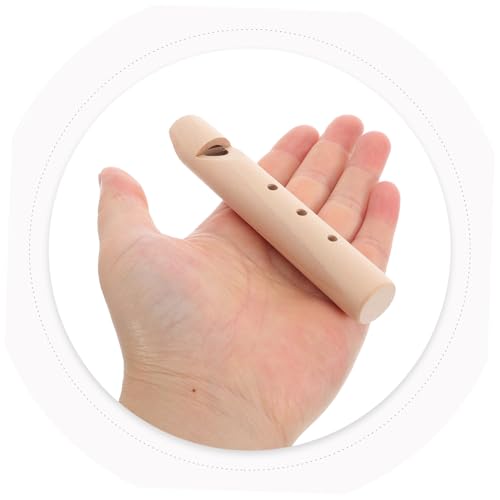 Hohopeti Holzflöte Mini DREI DIY Bemalbar Orff Musikinstrument Pädagogisches Sensorik Holzspielzeug Trillerpfeife für Kleine Hände zum Musizieren und Malen von Hohopeti