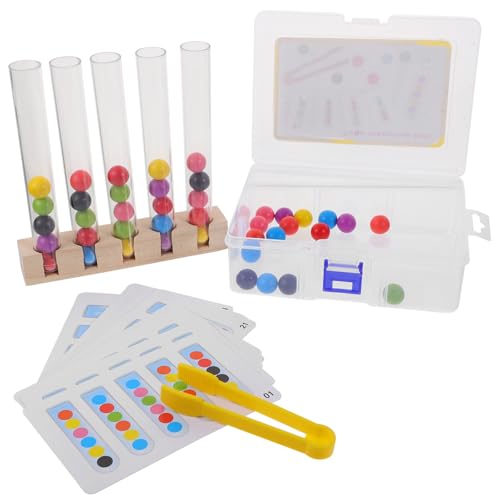 Hohopeti Holzperlen steckspiel Farbige Montessori Lernspielzeug für Ab Jahren zur Feinmotorik Hand Auge koordination Konzentration und Farberkennung von Hohopeti
