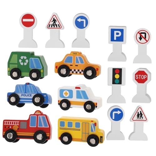 Hohopeti Holzspielzeug Fahrzeuge mit Bunten Verkehrsschildern Kleine Holzautos und Straßenfiguren für Montessori Baufahrzeug Kreativität und Verkehrsverständnis Hohopeti Holzspielzeug Fahrzeuge mit Bunten Verkehrsschildern Kleine Holzautos und Straßenfiguren für Montessori Baufahrzeug Kreativität und Verkehrsverständnis von Hohopeti