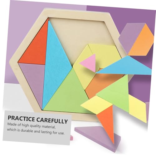 Hohopeti Holzspielzeug Ten Puzzles Holzspielzeug Holzpuzzle Lernspielzeug für Ab Jahren Tragbares Pädagogisches Hölzernes Tangram Puzzle Fördert Kreativität und Feinmotorik von Hohopeti