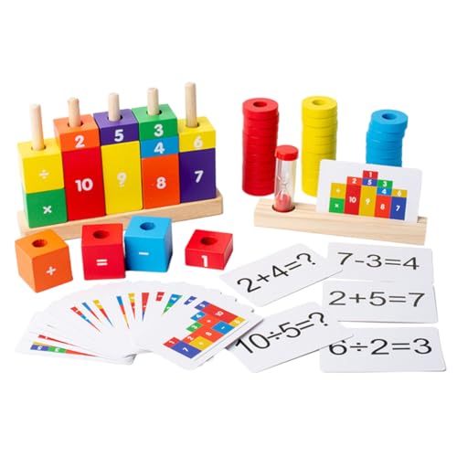 Hohopeti Holzspielzeug Zahlen Rechenbausteine Pädagogisches Lernspielzeug Vorschule Sicheres Buntes Material Fördert Mathematische Grundkenntnisse und Feinmotorik Für Jungen und Mädchen von Hohopeti