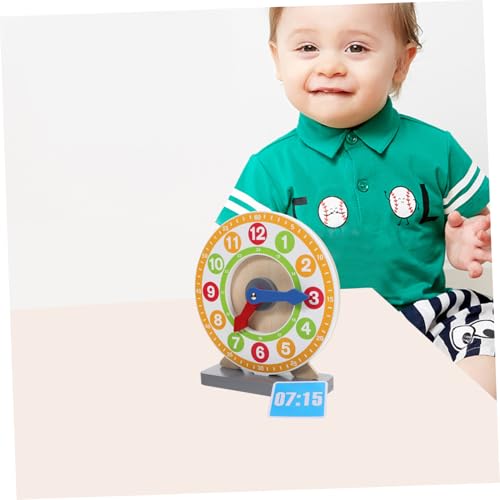 Hohopeti Holzuhr Lernuhr Lernspielzeug für Zeitverständnis Pädagogisch Sicher Glatte Kanten für Vorschule und Frühe Bildung von Hohopeti