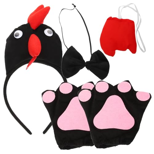 Hohopeti Hühnchen Kostüm Set mit Stirnband Fliege und Handschuhen Süßes Ostern Huhn Cosplay Zubehör für Mädchen Tierisches Verkleidungsspiel für Kostüm und Themenpartys Hohopeti Hühnchen Kostüm Set mit Stirnband Fliege und Handschuhen Süßes Ostern Huhn Cosplay Zubehör für Mädchen Tierisches Verkleidungsspiel für Kostüm und Themenpartys von Hohopeti