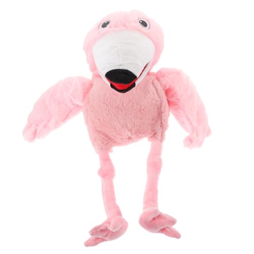 Hohopeti Interaktive Flamingo Handpuppe aus Plüsch Realistische Vogel Handspielzeug für Erwachsene Leichtes Waschbares Storytelling für Eltern Junge Mädchen Rollenspiele von Hohopeti