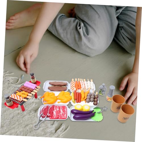 Hohopeti Interaktives Grillspielzeug BBQ Spielset für Sicherem Wasserdampf Vielseitigem Küchenspielzeug Kreatives Rollenspiel für Kinderküche und Spielhaus von Hohopeti