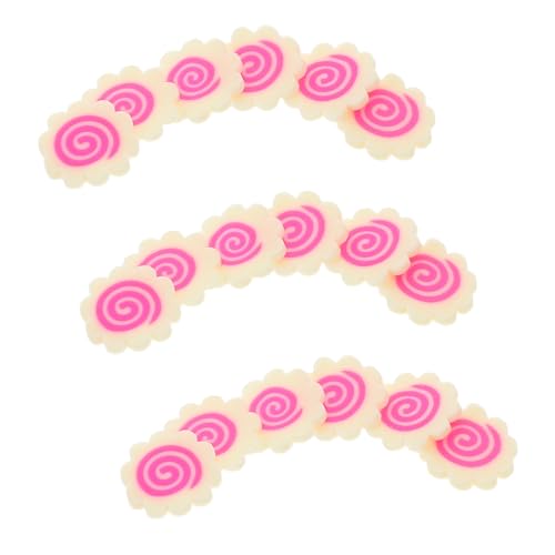 Hohopeti Japanische Miniatur Narutomaki Clay Slices Weiche Polymer Clay Scheiben Realistische DIY Fake Ramen Toppings für Nagelkunst Puppenhaus Dekoration und Bastelprojekte von Hohopeti