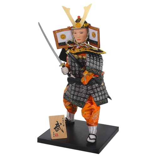 Hohopeti Japanische Samurai Puppe Deko Traditionelle Kriegerfigur Japanischer Stil Heimdekoration Japanische Ninja Figur Kunstvoll Gefertigte für Wohnzimmer und Büro von Hohopeti