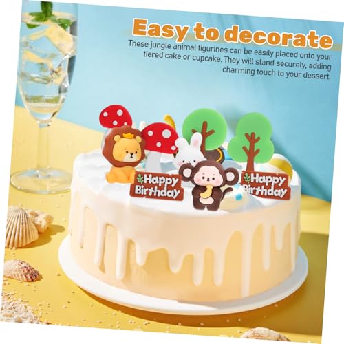 Hohopeti Jungle Weiche Tiermotive Shower Kuchen Dekoration Mini Waldtiere Tortenaufleger für Geburtstag Babyfeier Tischdeko Hohopeti Jungle Weiche Tiermotive Shower Kuchen Dekoration Mini Waldtiere Tortenaufleger für Geburtstag Babyfeier Tischdeko von Hohopeti
