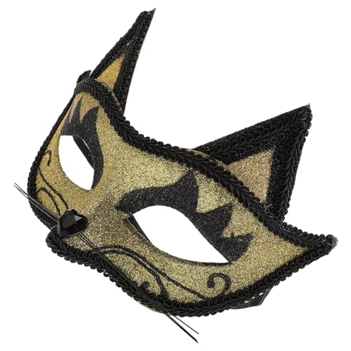 Hohopeti Katzenmaske Katzen Outfit Katzen Maskenmaske Party Kostüm Halbmaske Halloween Katzenkostüm Maskenmaske Rote Weiße Halloween Kostüme Pelziges von Hohopeti