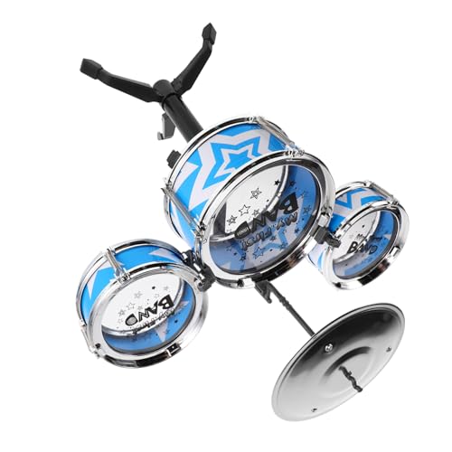 Hohopeti Kinderschlagzeug Set mit Realistischem Jazz Design Pädagogisches Trommelspielzeug für Kleinkinder Fördert Rhythmus und Feinmotorik Frühe Musikförderung Blaues Trommelkit von Hohopeti