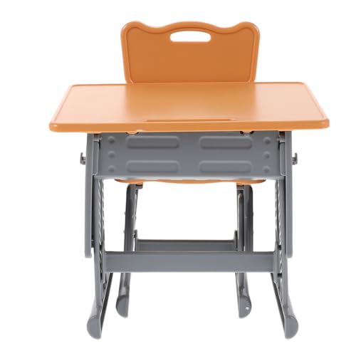 Hohopeti Kinderspielhaus Schulbedarf Für Miniaturspielzeug Für Puppenhaus Miniaturmöbel Für Puppenhaus Mini Schulzubehör Puppenhausminiaturen Kompakter Mini Schreibtisch Orange von Hohopeti
