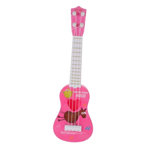 Hohopeti Kinderspielzeug Ukulele Gitarre Musikinstrument für Mädchen und Jungen Lernspielzeug Frühe Musikalische Stabiles Design Rosa von Hohopeti