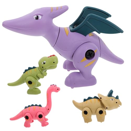 Hohopeti Kunststoff Dinosaurier Steckspielzeug Teiliges DIY Dinosaurier Modellspielzeug zum Zusammenschrauben Fördert Feinmotorik und Kreativität Geeignet für Ab Jahren von Hohopeti