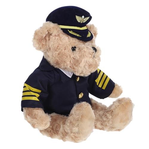 Hohopeti Kuscheliger Plüschbär Captain Bear Sanft und Niedlich als Airline Pilot Stofftier Vielseitige Deko für Zuhause Büro Party und Geburtstag Hohopeti Kuscheliger Plüschbär Captain Bear Sanft und Niedlich als Airline Pilot Stofftier Vielseitige Deko für Zuhause Büro Party und Geburtstag von Hohopeti