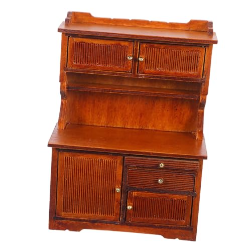 Hohopeti Maßstab DIY Einfacher Aufbau Multifunktionaler Stauraum Retro Bauernhausstil für Verschiedene Puppenmöbel Dekoration von Hohopeti