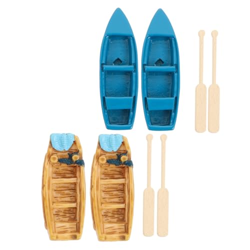 Hohopeti Micro Landschaftsboot Miniatur Deko Strand Boote aus Stabilem Resin für DIY Garten Puppenhaus Mikro Landschaft und Heimdekoration von Hohopeti