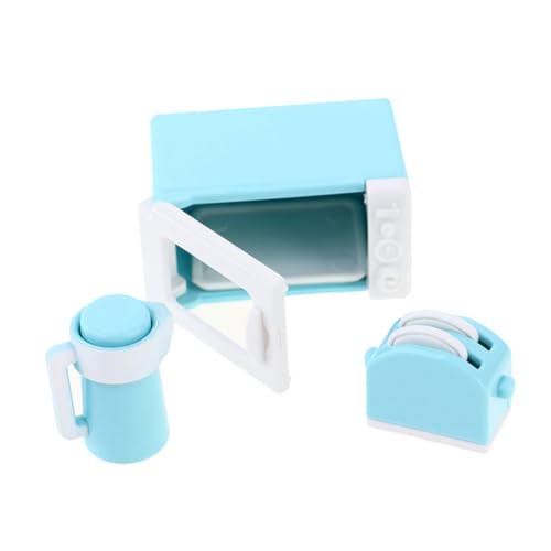 Hohopeti Mini Küchengeräte Set für Mikrowelle Wasserkocher und Brotmaschine Kindersicheres Spielküchen Zubehör Fördert Kreativität und Spielerisches Lernen Zufällige Farbe Zufällige Farbe von Hohopeti