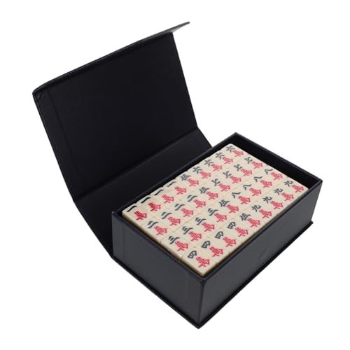 Hohopeti Mini Mahjong Set Melamin Stabile Gravierte Spielsteine Kompakt für Anfänger Tragbar für Reisen Camping Familienfeiern und Freizeitspaß von Hohopeti
