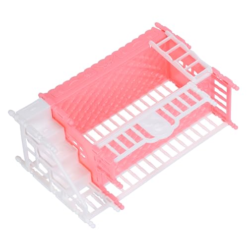 Hohopeti Mini Puppenbett Doppelstockbett Miniatur Puppenhaus Möbel Dekoratives Zubehör für Mädchen Leichtes Platzsparendes Modellbett als Foto Requisite und Puppenhaus Ergänzung von Hohopeti