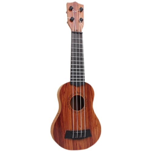 Hohopeti Mini Ukulele Holzoptik Musikinstrument Lernspielzeug für Kleinkinder Jungen Mädchen Pädagogisch Sicher Tragbar von Hohopeti