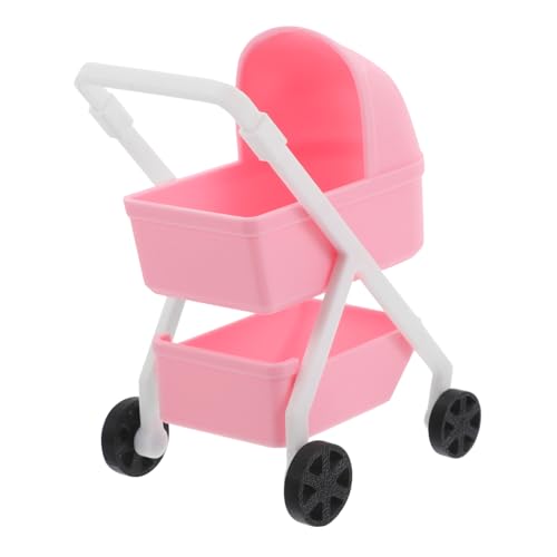 Hohopeti Miniatur Babywagen Spielzeugwagen für Puppenhaus mit Feiner Verarbeitung und Realistischem Design für Fantasievolles Rollenspiel und Eltern Junge Mädchen Interaktion von Hohopeti
