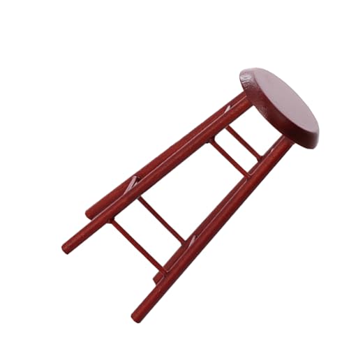 Hohopeti Miniatur Barhocker Puppenhaus Möbel Braun Stabile Leichte Miniaturmöbel für DIY Puppenhaus Zubehör Langlebig Fein Verarbeitet als Mini Haus Ausstattung von Hohopeti
