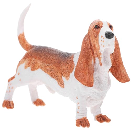 Hohopeti Miniatur Basset Hund Figurine Leichtes Tragbares Hundemodell für Dekoration und Spiel für Schlafzimmer Wohnzimmer für Hundeliebhaber von Hohopeti